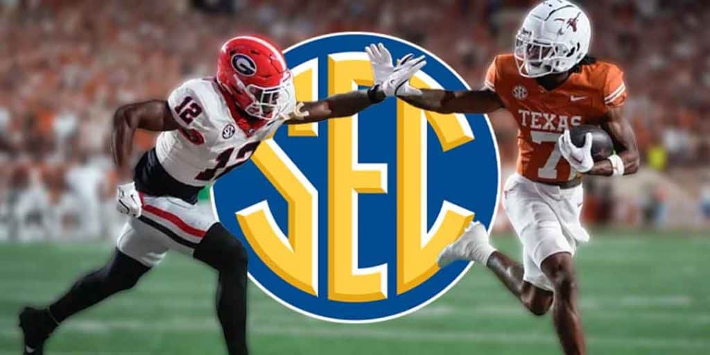 SEC football players with logo